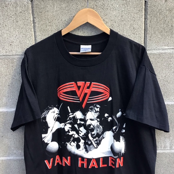 Vintage 90s Van Halen Brockum f**k and live tour rock band tee t 